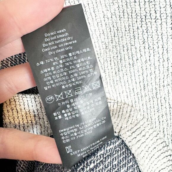 Zadig & Voltaire Mixed Media Textured Gray Jacket Black Sleeves Women’s Size 38 - Picture 8 of 11